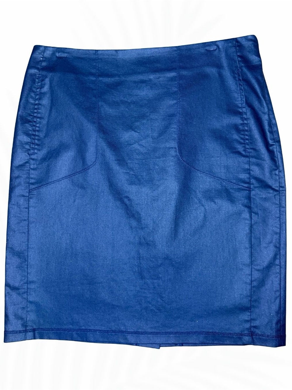 3x1 NYC Blue Coated Pencil Skirt Made in USA NWT | Large
